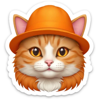 cat with a cute hat sticker