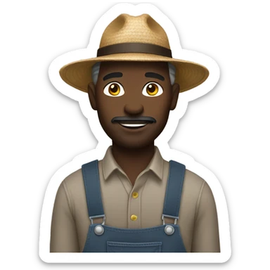 make black farmer man sticker