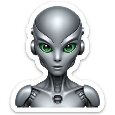 Alien cyborg sticker