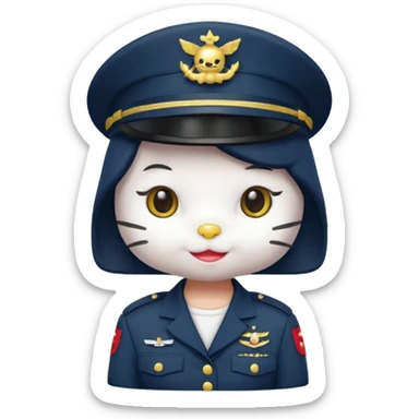 Hello kitty, in a navy seal military uniform sticker
