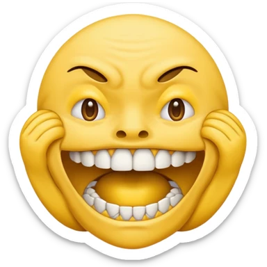 realistic grinding teeth emoji sticker