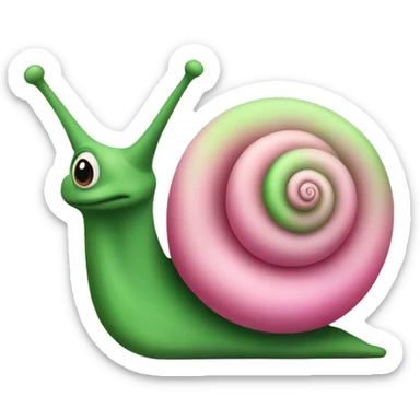 Classy pink and green snail sticker