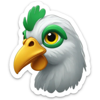 poule au yeux vert sticker