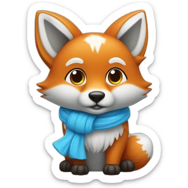 Un renard bleu avec la queue glacée sticker