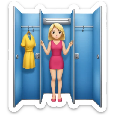 try on woman changing room sticker