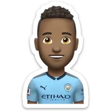 manchester city player running big head sticker