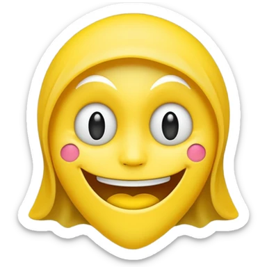 Emojis qui rigole fusionné avec l’emojis fantôme 👻 sticker