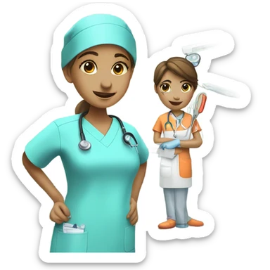 Girl working at a dentist office sticker