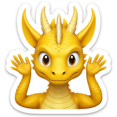 Draw a dragon that has his hands over his head (confused?) like psyduck and a head tilted sticker