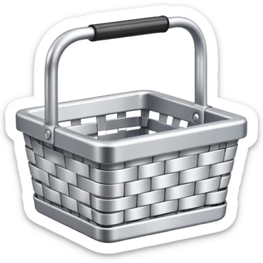 Small square basket made of aluminum sticker