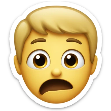 Shocked face, biting bottom lip sticker