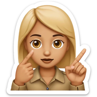 Emoji points to his eyes to create look at my eyes emoji sticker