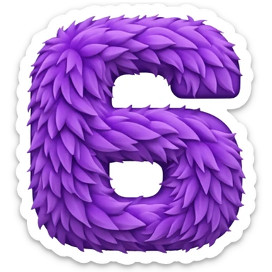 The fluffy letter S is purple in color sticker