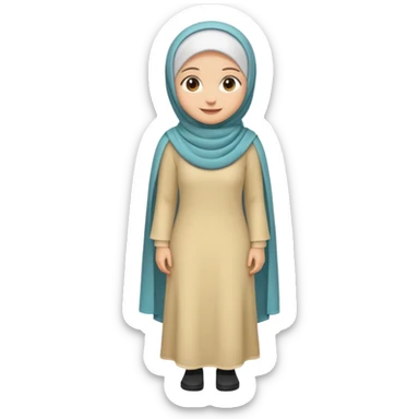 Standing up girl emoji, wearing a hijab. Include the whole body  sticker