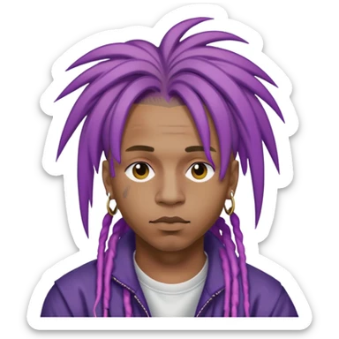 Juice WRLD rapper with purple dreadlocks sticker