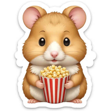 hamster holding pop corn sticker