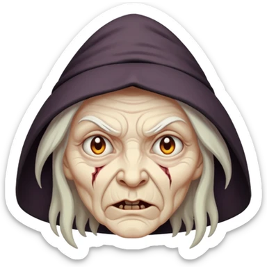 cursed witch face sticker