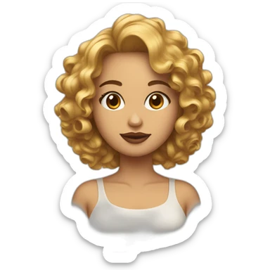 Virginia chica pelo rizado con mechas rubia sticker