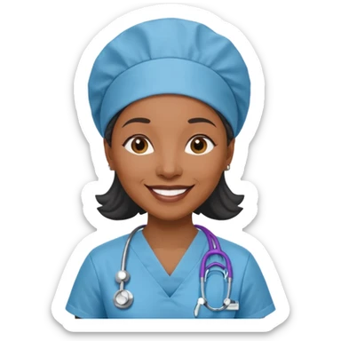 older black doctor woman with scrub cap sticker