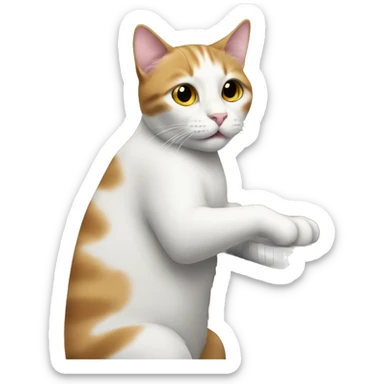 cat playing piano sticker