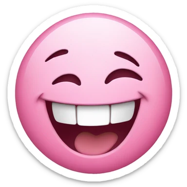 Laughing pink emoji sticker