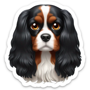 Black red and white King Charles spaniel  sticker