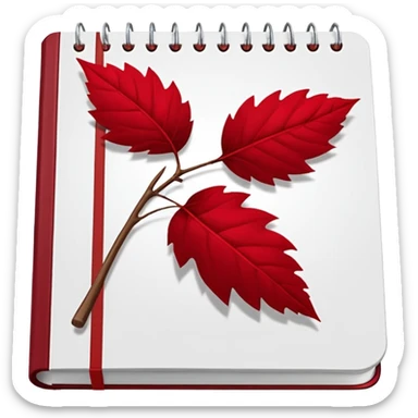 HAZ UN planificador de lista de objetivos en color vinotinto/rojo carmesí brillante, con hojas de cuaderno blancas (no agregues frutas ni nada de eso) https://imgproxy.attic.sh/insecure/f:png/plain/https://attic.sh/z0hvfdddapmiax935oa389bq0wzk  sticker