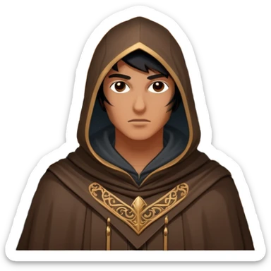 icon featuring Assasin's Creed in an iconic assassin's hood, standing tall against the backdrop of Florence. The design captures the essence of adventure, with intricate details of historical architecture and a sense of mystery. The character is poised, ready for action. transparent background. sticker
