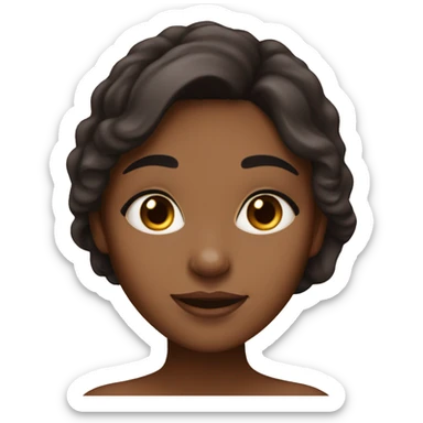 Caramel skin toned girl with dark hair and chocolate eyes  sticker