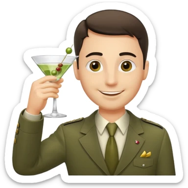 Emoji of a guy respectfully saluting by rising glass of martini cocktail like this 🍸 sticker