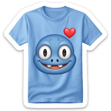 Blue shirt with the text I love krabby  sticker