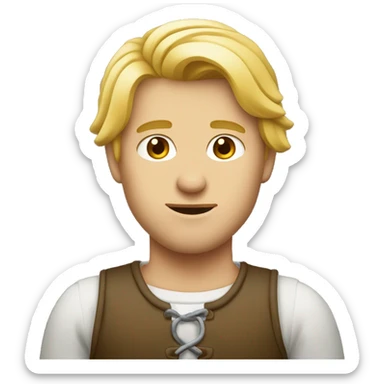 Homme blond portant une Croix Chrétienne  sticker