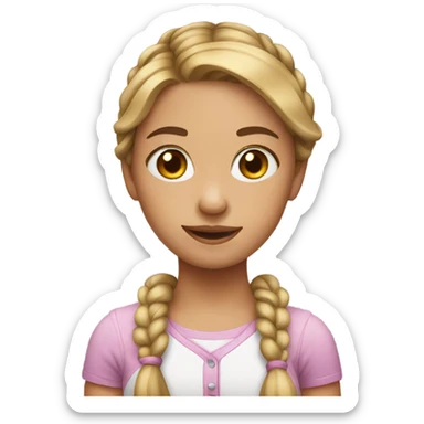 Girl with pigtails  sticker