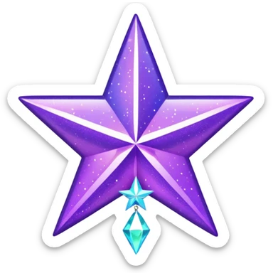 Purple Star with decoration inspired dua lipa sticker
