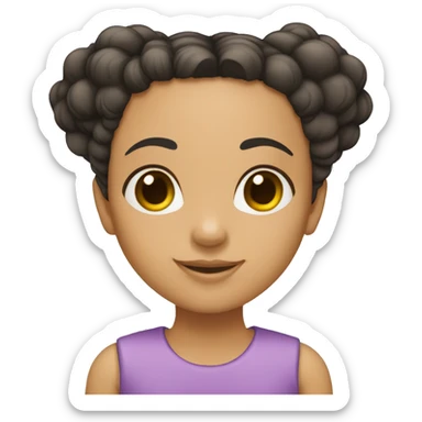 menina branca cabelo preto liso sticker