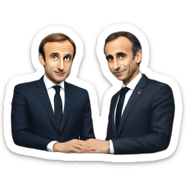 macron et zemmour qui s'embrasse sticker