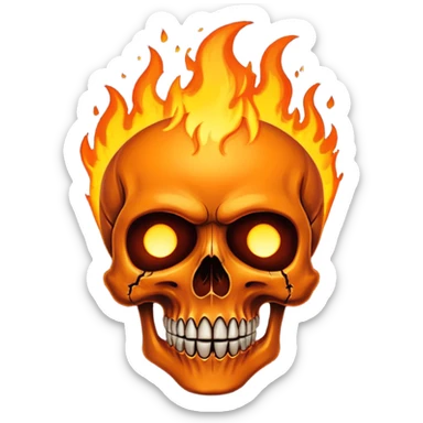 Soul Fire, in the style of gritty realism and your bleeding skull art sticker