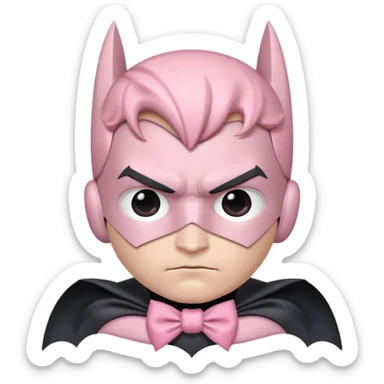 Light pink cute batman with a bow in his head sticker