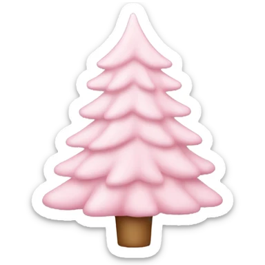 Pastel pink Christmas tree sticker