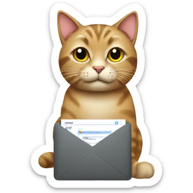 cat sending an email sticker
