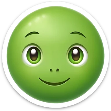 A green pea, round and bright sticker