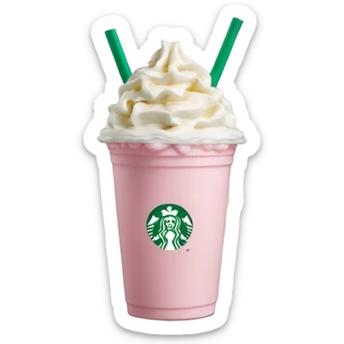 light pink Starbucks frappeccino  sticker
