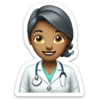 female dentist with big head wagging their finger  sticker