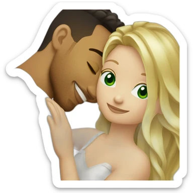 Romeo santos and blond girl green eyes hugging sticker
