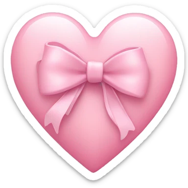 Light pink heart with a bow in the corner sticker