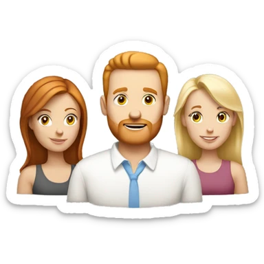 White mom redhead, white dad brunette, white daughter blonde sticker