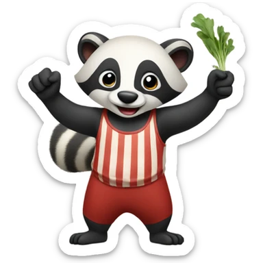 a badger doing the usual italian gesture with his hand sticker