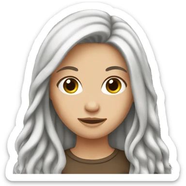 Brown long hair white girl sticker