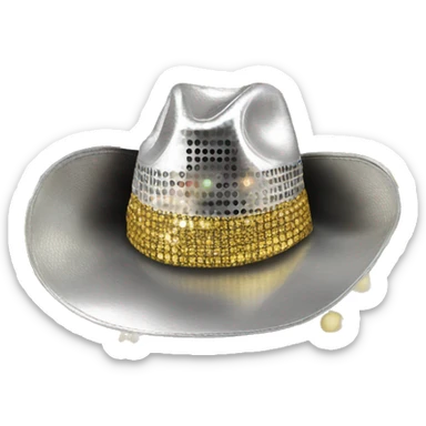 Disco ball cowboy hat sticker