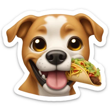 Dog eating tacos sticker